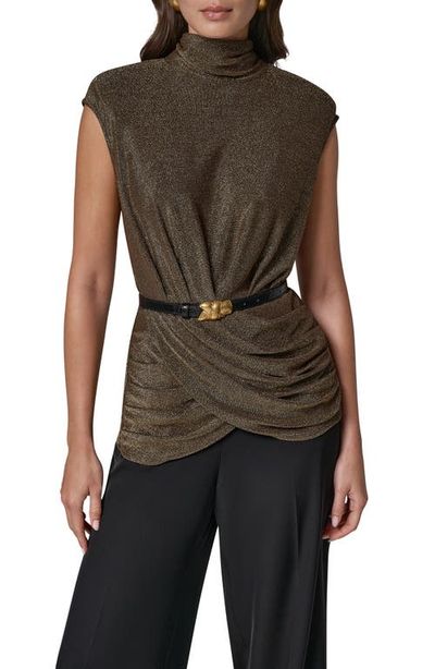 Donna Karan New York Donna Karan New York Metallic Mock Neck Top with Belt