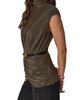 Donna Karan New York Donna Karan New York Metallic Mock Neck Top with Belt - 3