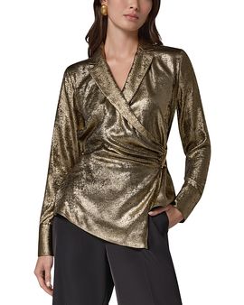 Donna Karan New York Donna Karan New York Metallic Side Ruched Blouse