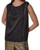 Donna Karan New York Donna Karan New York Metallic Trim Sleeveless Top with Neck Tie - 1