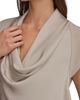 Donna Karan New York Donna Karan New York Mixed Media Cowl Neck Top - 6