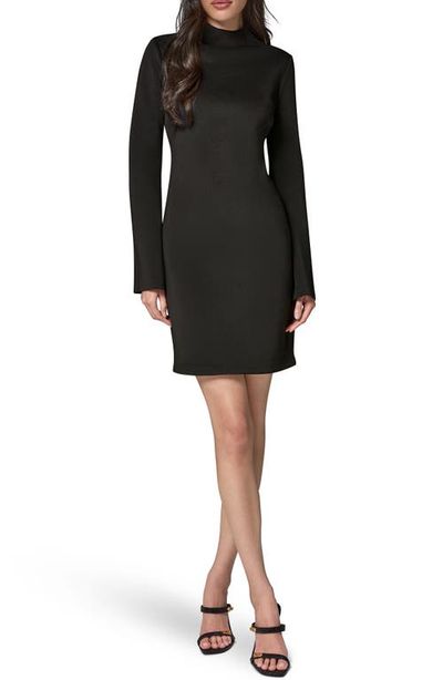 Donna Karan New York Donna Karan New York Mock Neck Long Sleeve Heavy Scuba Crepe Minidress
