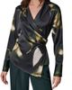 Donna Karan New York Donna Karan New York Notched Collar Satin Wrap Blouse - 1