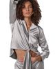 Donna Karan New York Donna Karan New York Pinstriped Tie Front Wrap Shirt - 5