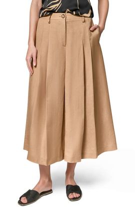 Donna Karan New York Donna Karan New York Pleated Crop Linen Blend Pants