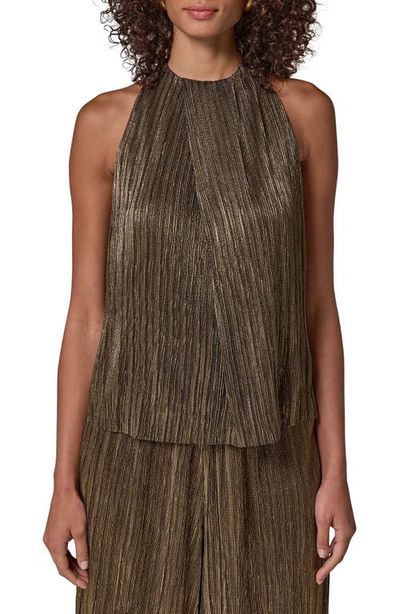 Donna Karan New York Donna Karan New York Pleated Halter Neck Crinkle Top