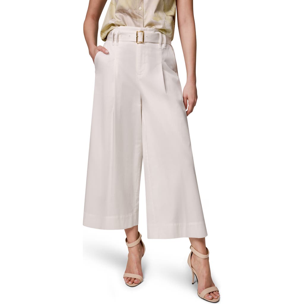 Donna Karan New York Donna Karan New York Pleated Wide Leg Crop Stretch Cotton Pants