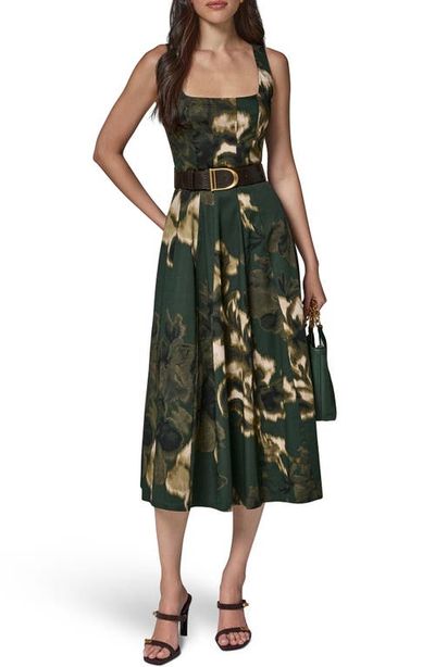 Donna Karan New York Donna Karan New York Printed Belted Fit & Flare Midi Dress