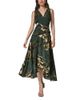 Donna Karan New York Donna Karan New York Printed Chiffon Crossover Neck Faux Wrap Dress - 1
