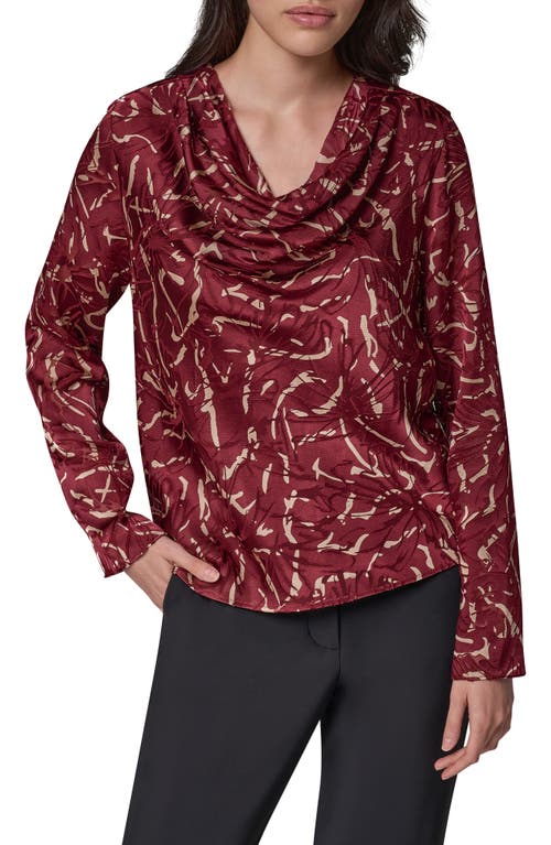 Donna Karan New York Donna Karan New York Printed Cowl Neck Burnout Top