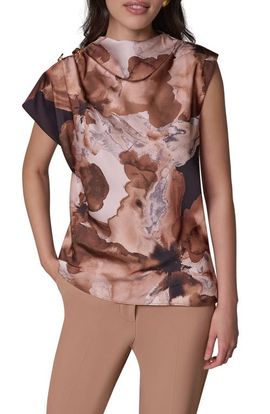 Donna Karan New York Donna Karan New York Printed High Neck Sleeveless Top