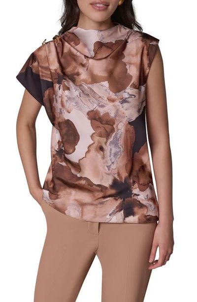 Donna Karan New York Donna Karan New York Printed High Neck Sleeveless Top