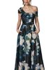 Donna Karan New York Donna Karan New York Printed Organza Off The Shoulder Gown - 5