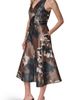 Donna Karan New York Donna Karan New York Printed V-Neck Belted Midi Dress - 3