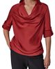 Donna Karan New York Donna Karan New York Roll Sleeve Cowl Neck Top - 1