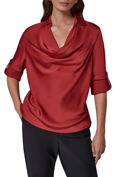 Donna Karan New York Donna Karan New York Roll Sleeve Cowl Neck Top