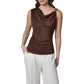 Donna Karan New York Donna Karan New York Ruched Asymmetric Sleeveless Top