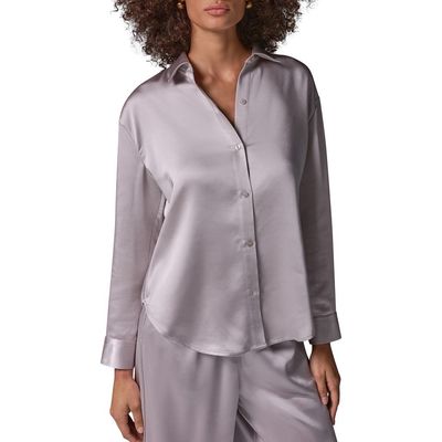Donna Karan New York Donna Karan New York Satin Button Front Shirt