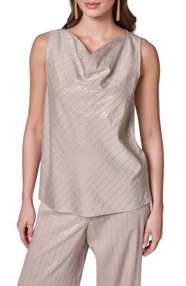 Donna Karan New York Donna Karan New York Shine Stripe Cowl Neck Sleeveless Top