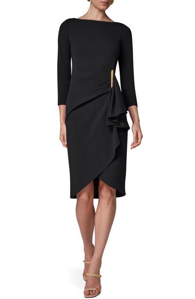 Donna Karan New York Donna Karan New York Side Ruffle Long Sleeve Sheath Dress
