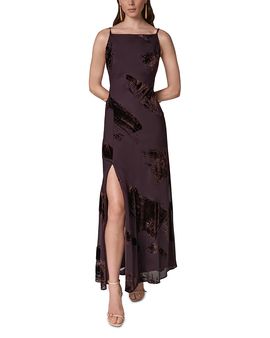 Donna Karan New York Donna Karan New York Sleeveless Boat Neck Velvet Burnout Gown