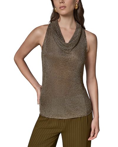 Donna Karan New York Donna Karan New York Sleeveless Metallic Cowl Neck Top