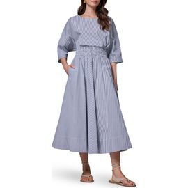 Donna Karan New York Donna Karan New York Stripe Stretch Cotton Maxi Skirt