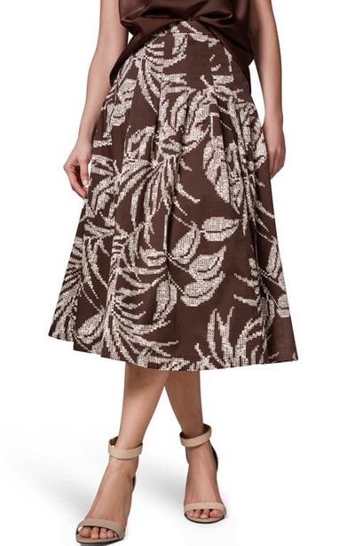 Donna Karan New York Donna Karan New York Tropical Print Pleated A-Line Skirt