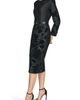 Donna Karan New York Donna Karan New York Velvet Floral Belted Long Sleeve Sheath Dress - 3