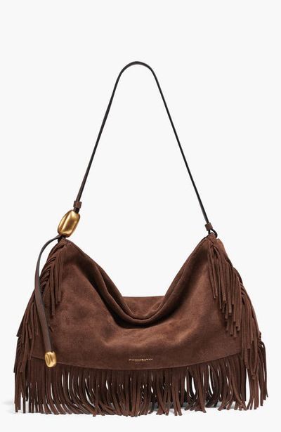Donna Karan New York Donna Karan New York Velvet Suede Fringe Large Shoulder Bag