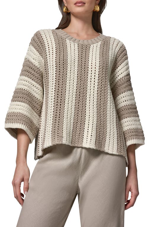 Donna Karan New York Donna Karan New York Vertical Stripe Open Stitch Cotton Sweater