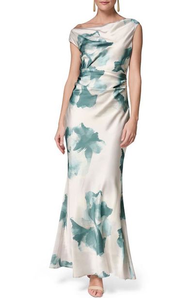 Donna Karan New York Donna Karan New York Water Lily Print One-Shoulder Gown