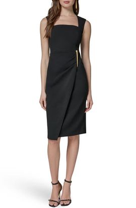 Donna Karan New York Donna Karan New York Wrap Front Sleeveless Sheath Dress