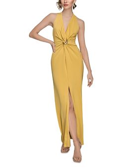 Donna Karan New York Donna Karan V Neck Satin Gown