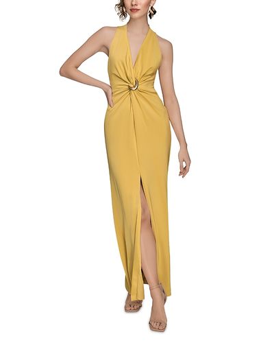 Donna Karan New York Donna Karan V Neck Satin Gown