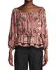 Donna Karan New York Women's Rustic Chic Georgette Poet Paisley Blouse - 3