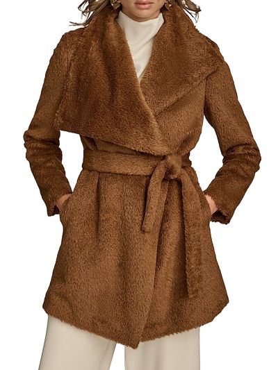 Donna Karan New York Women's Wool-Blend Belted Wrap Coat