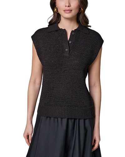 Donna Karan Weekend Donna Karan New York Sleeveless Polo Sweater