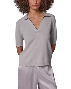Donna Karan Weekend Donna Karan Weekend Cashmere Elbow Sleeve Polo Sweater