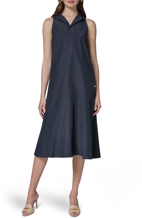 DONNA KARAN WEEKEND DONNA KARAN WEEKEND Crushed Cotton Blend Midi Dress