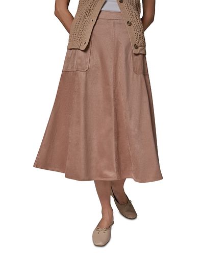 Donna Karan Weekend Donna Karan Weekend Faux Suede Pull On Midi Skirt