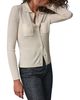 Donna Karan Weekend Donna Karan Weekend Polo Ribbed Button Down Sweater - 4