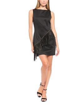 Donna Morgan Donna Morgan Embellished Fringe Trim Mini Dress