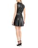 Donna Morgan Donna Morgan Faux Leather Extended Shoulder Mini Fit and Flare Dress - 2