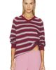 DONNI. DONNI. The Cotton Knit Stripe V-Neck Sweater - 1