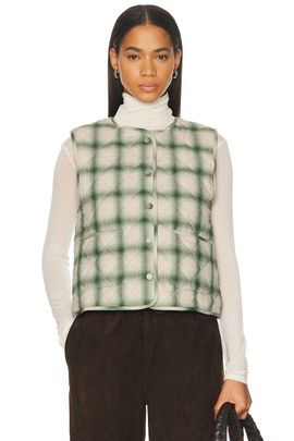 DONNI. DONNI. The Quilted Plaid Flannel Vest