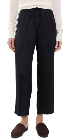 DONNI. DONNI. The Silk Lace Stripe Crop Pants Jet