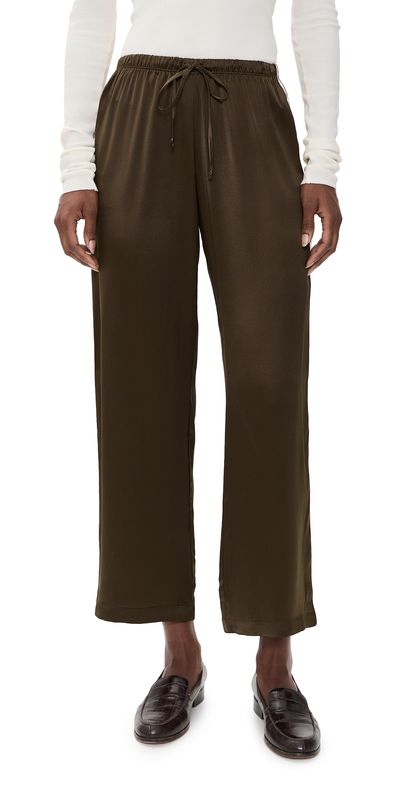 DONNI. DONNI. The Silk Stripe Crop Pants Espresso