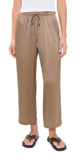 DONNI. DONNI. The Silk Stripe Crop Pants Shitake/Creme