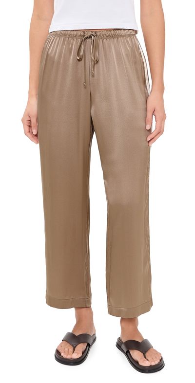 DONNI. DONNI. The Silk Stripe Crop Pants Shitake/Creme
